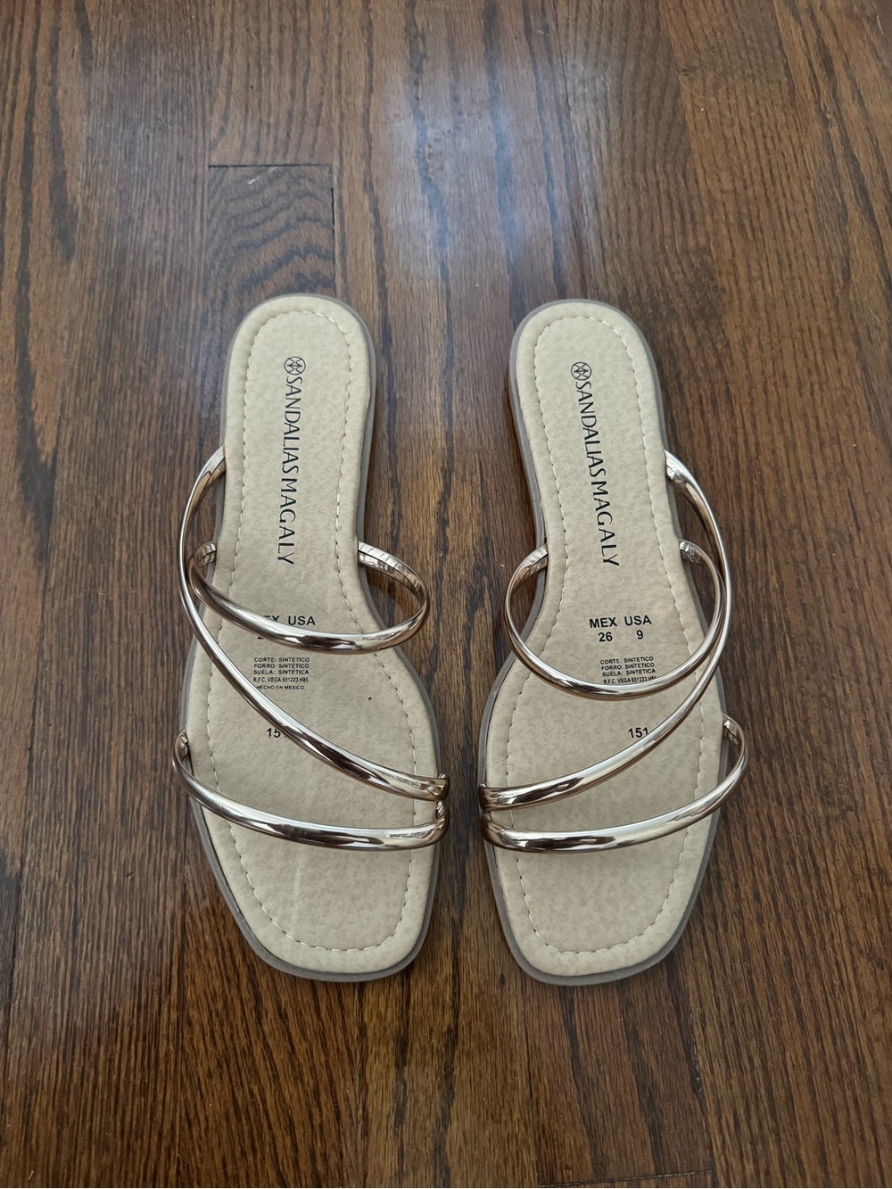 Sandalias Magaly strappy rose gold sandals